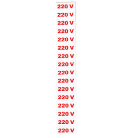 Adesivos de Sinalização de Tensão 220V com 16 Placas - Look